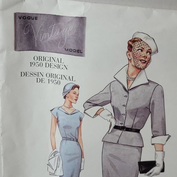 Uncut Vogue Vintage Model Original 1950 Design Sewing Pattern 2402 Limited Ed - Picture 4 of 9